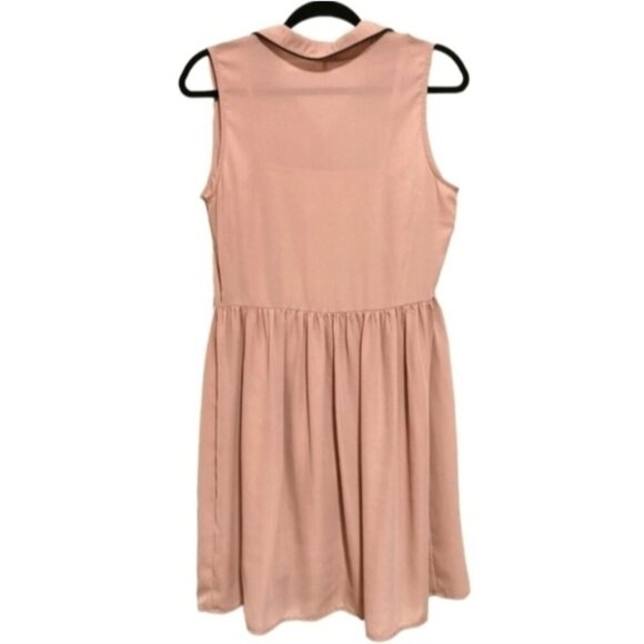 Brown Beige Midi Pleated Dress - Picture 2 of 4